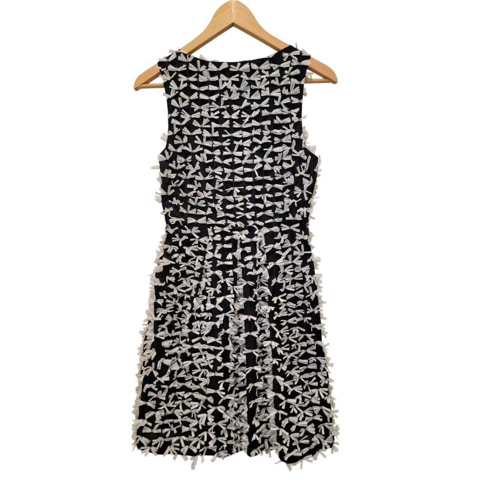 Anthropologie EVA FRANCO Festive Bow Black & White Sleeveless Dress Sz 2 MUSA - Picture 2 of 6